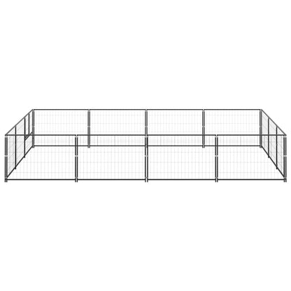 Hondenkennel 12 m² staal zwart