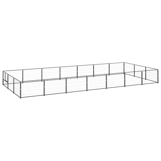 Hondenkennel 21 m² staal zwart
