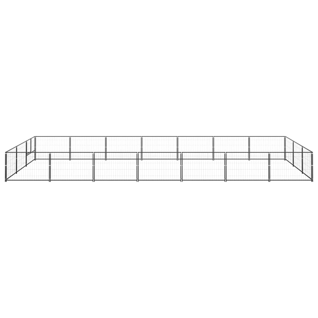 Hondenkennel 21 m² staal zwart