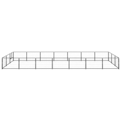 Hondenkennel 21 m² staal zwart