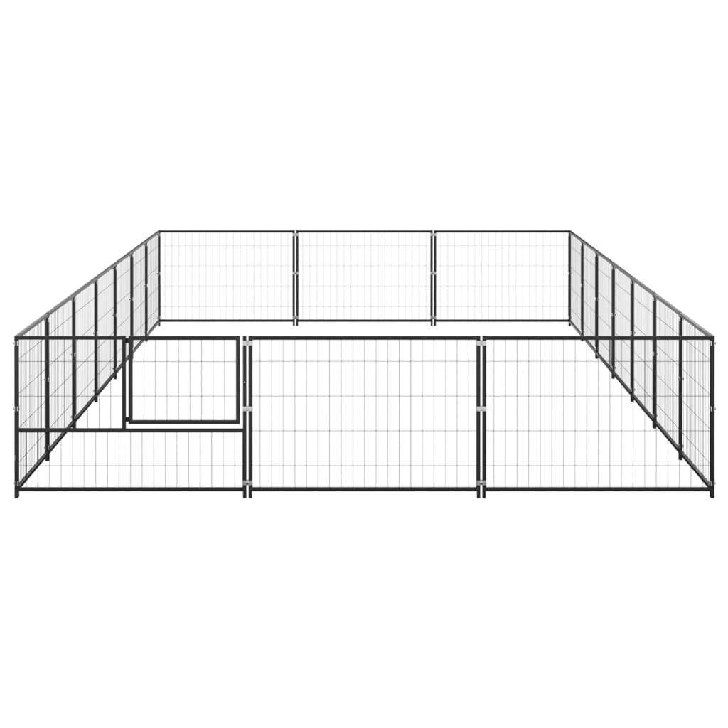 Hondenkennel 21 m² staal zwart