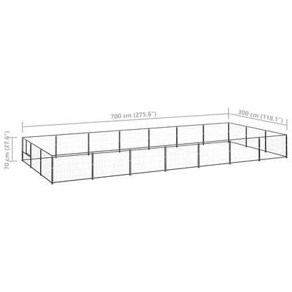 Hondenkennel 21 m² staal zwart