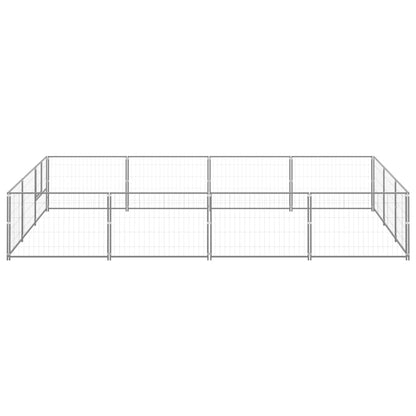 Hondenkennel 12 m² staal zilverkleurig