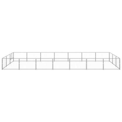 Hondenkennel 21 m² staal zilverkleurig