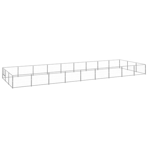 Hondenkennel 27 m² staal zilverkleurig