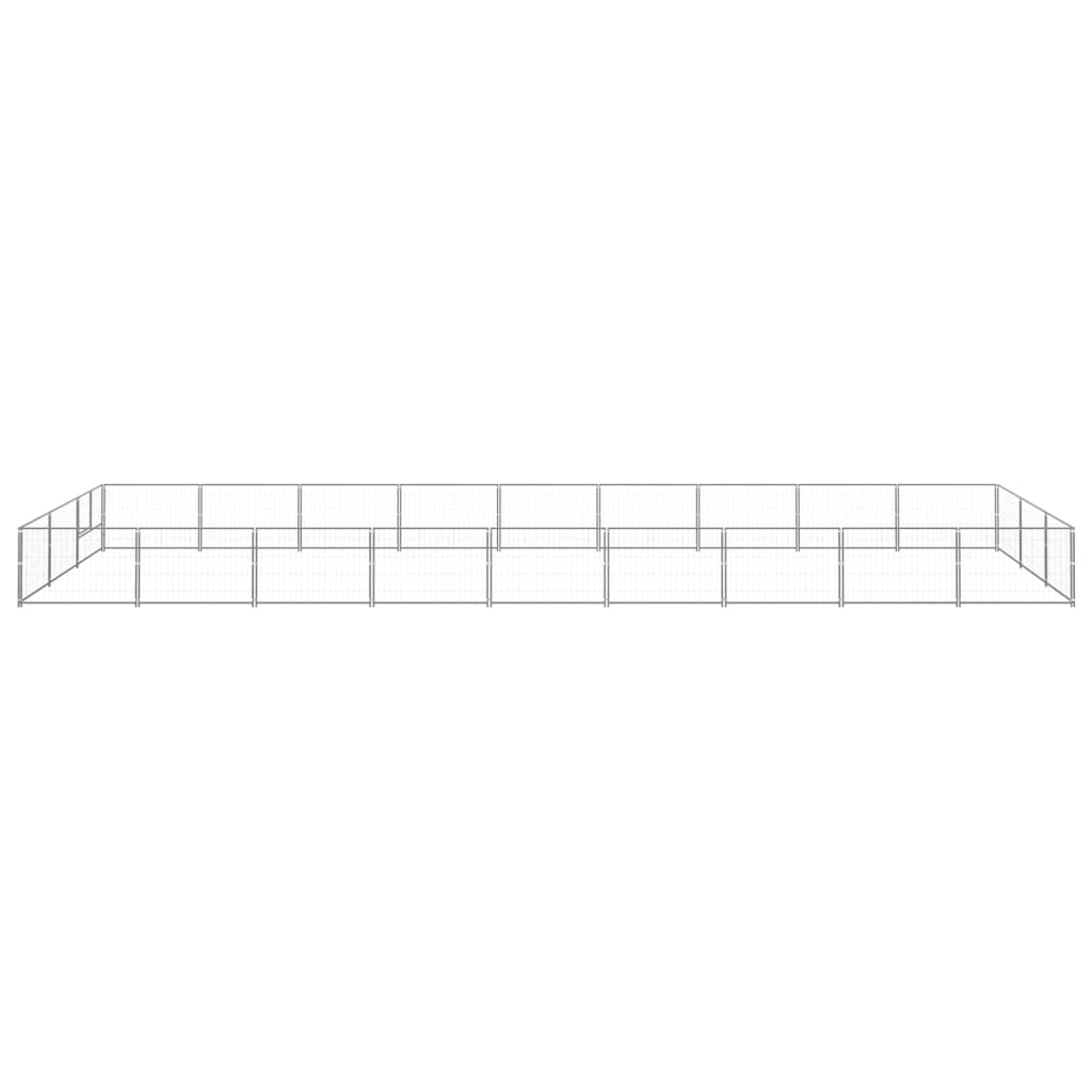 Hondenkennel 27 m² staal zilverkleurig