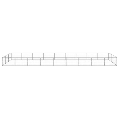 Hondenkennel 27 m² staal zilverkleurig
