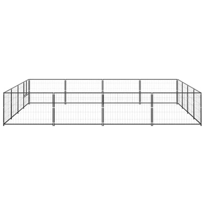 Hondenkennel 16 m² staal zwart
