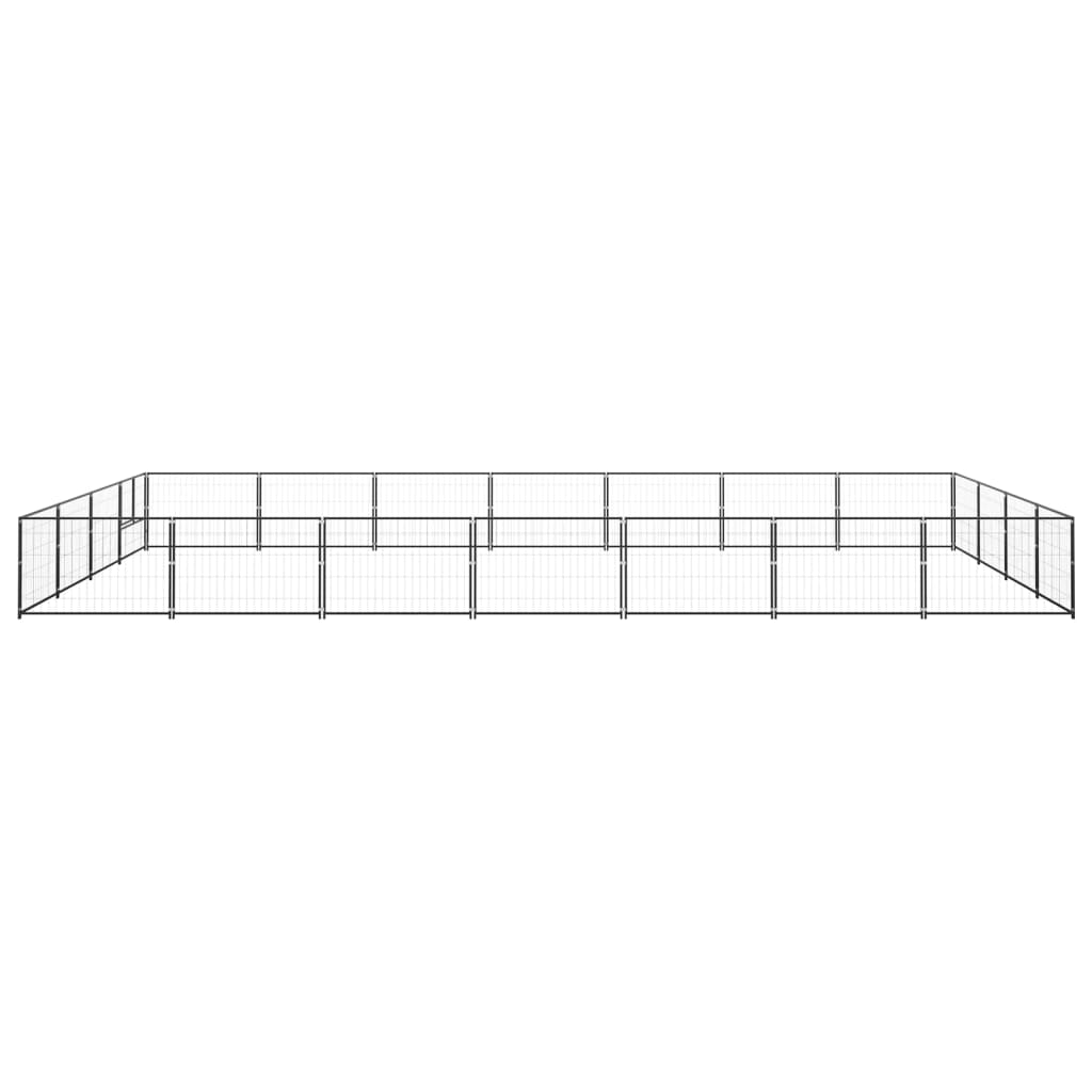 Hondenkennel 28 m² staal zwart