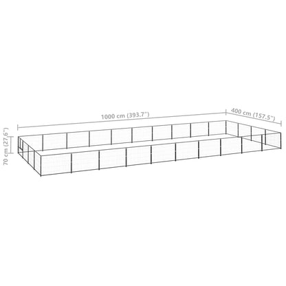 Hondenkennel 40 m² staal zwart