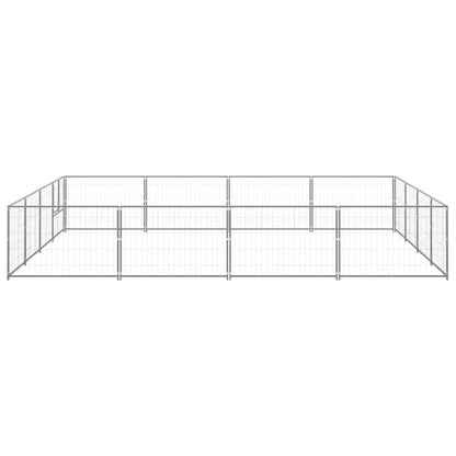Hondenkennel 16 m² staal zilverkleurig