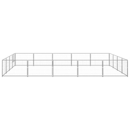 Hondenkennel 20 m² staal zilverkleurig