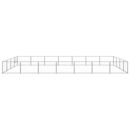 Hondenkennel 28 m² staal zilverkleurig