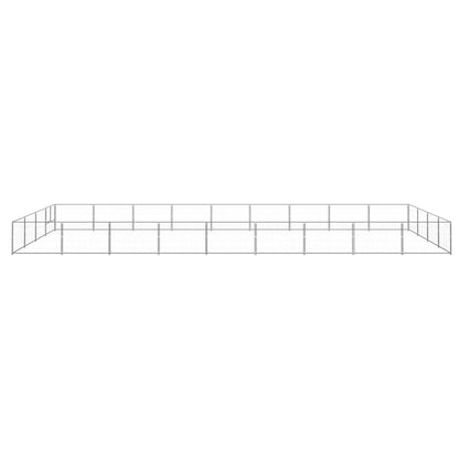 Hondenkennel 36 m² staal zilverkleurig