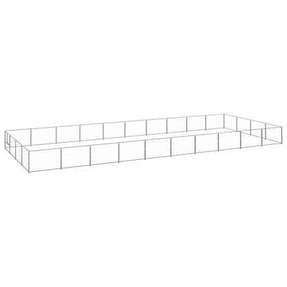 Hondenkennel 40 m² staal zilverkleurig