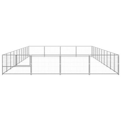 Hondenkennel 40 m² staal zilverkleurig