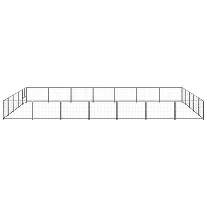 Hondenkennel 35 m² staal zwart
