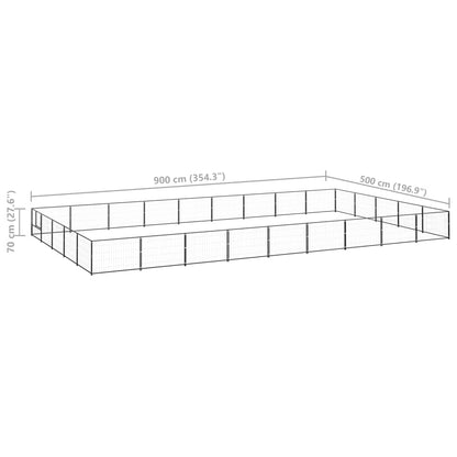Hondenkennel 45 m² staal zwart