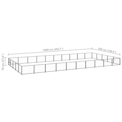 Hondenkennel 50 m² staal zwart