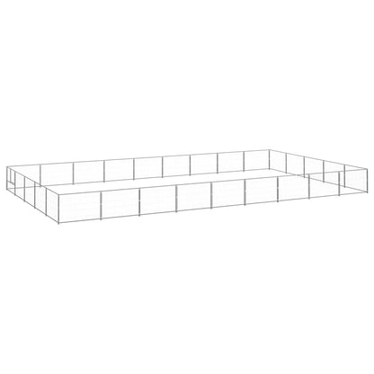 Hondenkennel 45 m² staal zilverkleurig