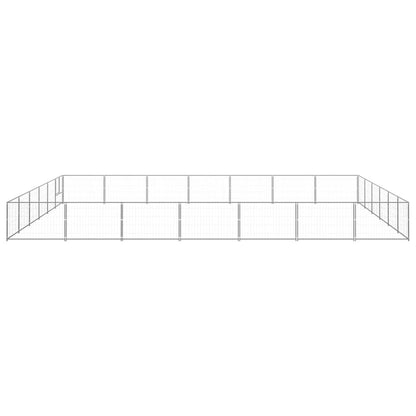 Hondenkennel 42 m² staal zilverkleurig
