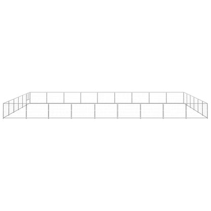 Hondenkennel 54 m² staal zilverkleurig