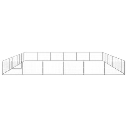 Hondenkennel 54 m² staal zilverkleurig