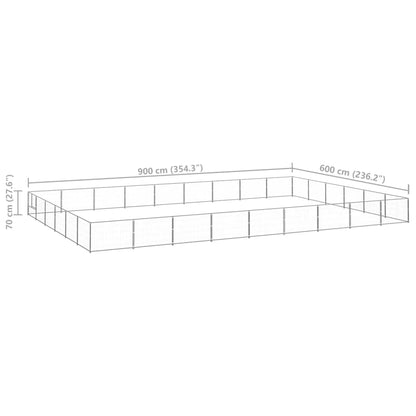 Hondenkennel 54 m² staal zilverkleurig