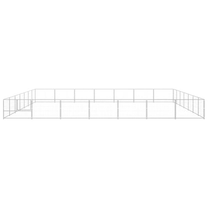Hondenkennel 49 m² staal zilverkleurig
