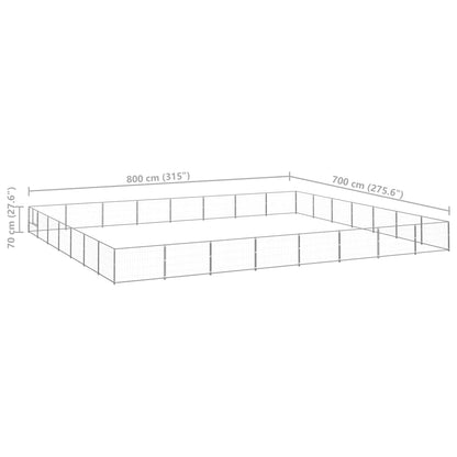 Hondenkennel 56 m² staal zilverkleurig