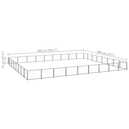 Hondenkennel 72 m² staal zwart