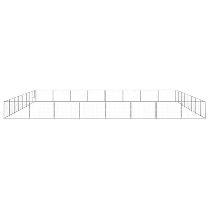 Hondenkennel 64 m² staal zilverkleurig