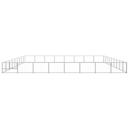 Hondenkennel 72 m² staal zilverkleurig