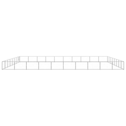 Hondenkennel 80 m² staal zilverkleurig