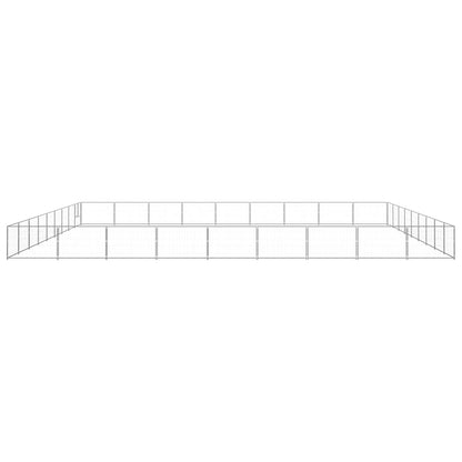 Hondenkennel 81 m² staal zilverkleurig