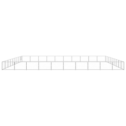 Hondenkennel 90 m² staal zilverkleurig