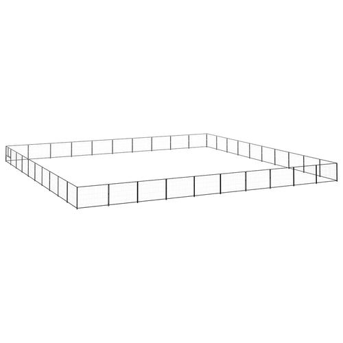 Hondenkennel 100 m² staal zwart