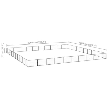 Hondenkennel 100 m² staal zwart