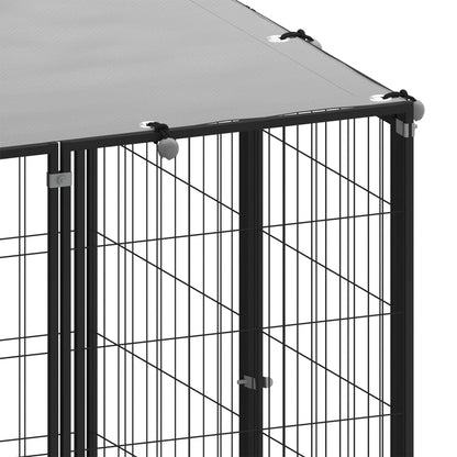 Hondenkennel 6,05 m² staal zwart