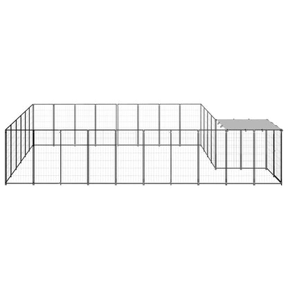 Hondenkennel 15,73 m² staal zwart