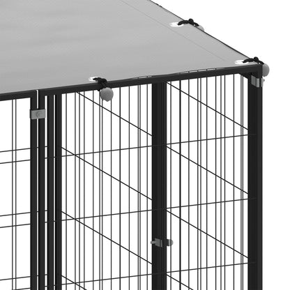 Hondenkennel 22,99 m² staal zwart