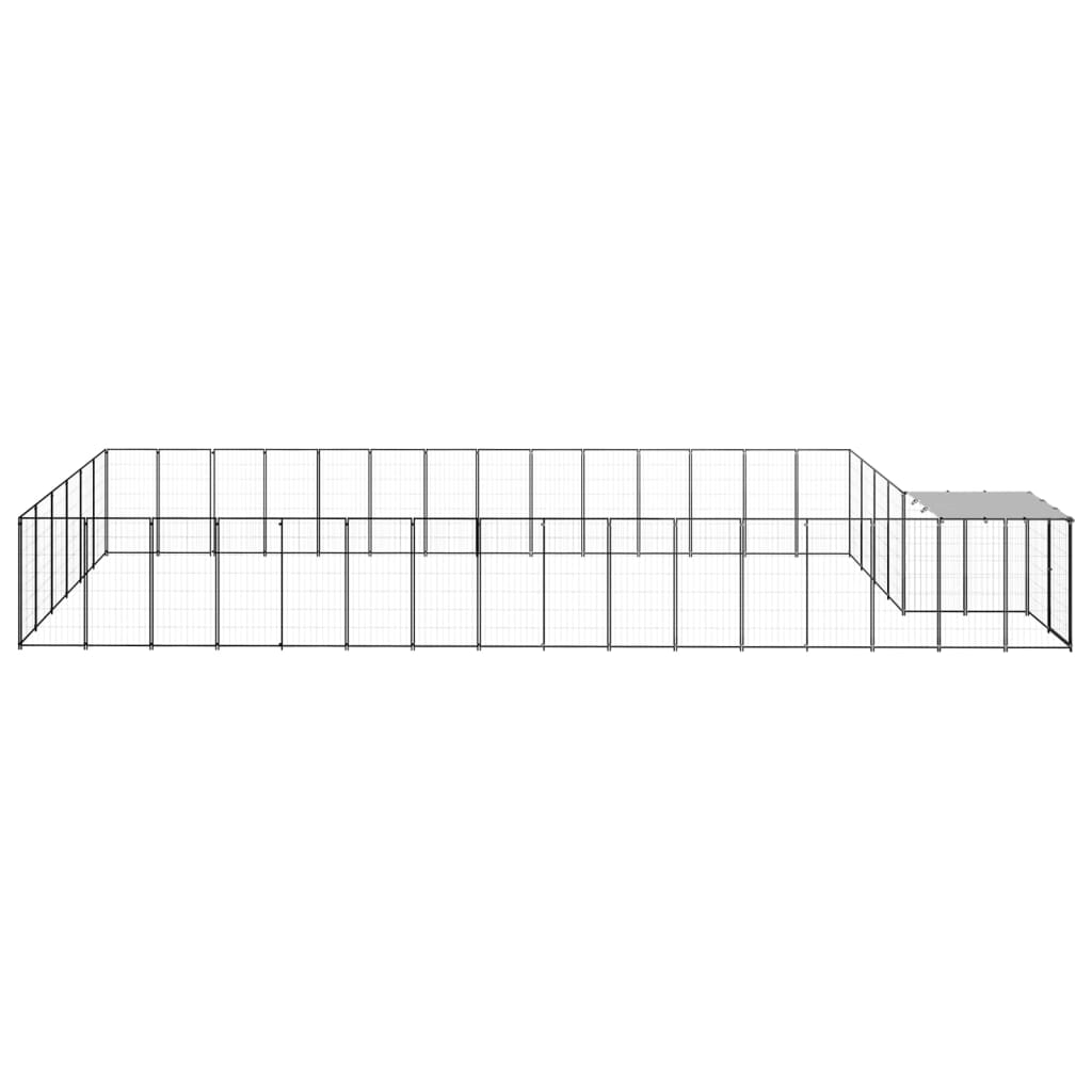 Hondenkennel 26,62 m² staal zwart