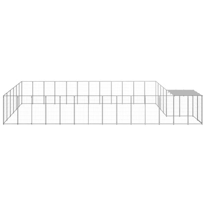 Hondenkennel 22,99 m² staal zilverkleurig