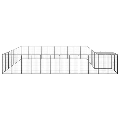 Hondenkennel 25,41 m² staal zwart
