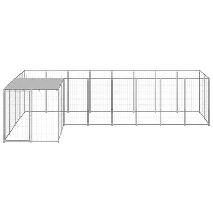 Hondenkennel 6,05 m² staal zilverkleurig