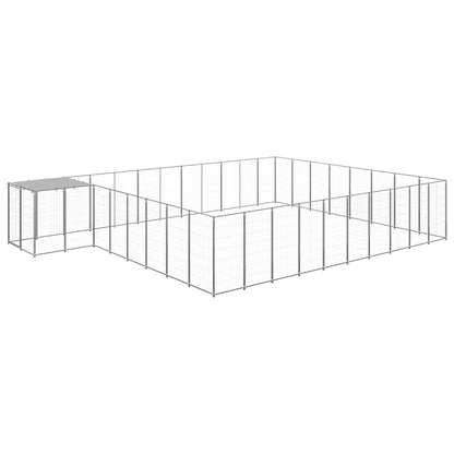 Hondenkennel 25,41 m² staal zilverkleurig