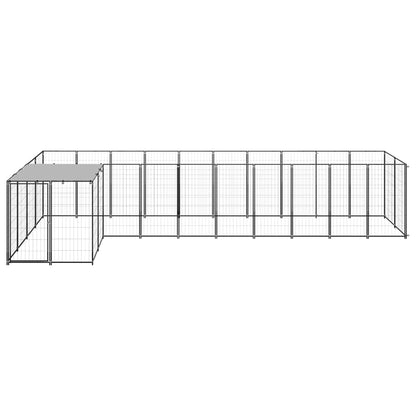 Hondenkennel 7,26 m² staal zwart
