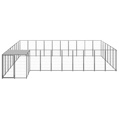 Hondenkennel 19,36 m² staal zwart