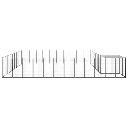 Hondenkennel 31,46 m² staal zwart