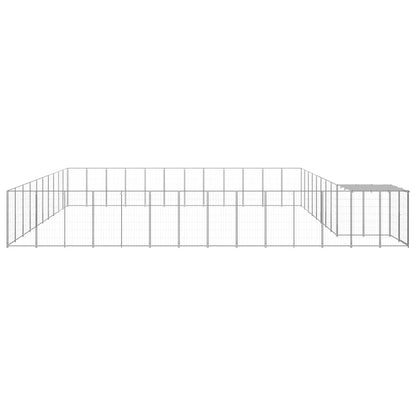 Hondenkennel 37,51 m² staal zilverkleurig